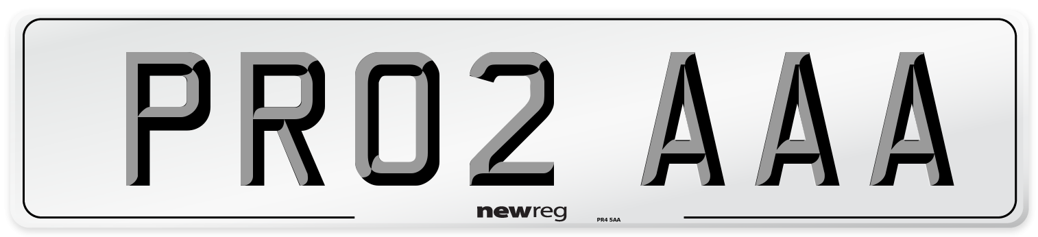 PR02 AAA Number Plate from New Reg
